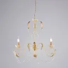 ثريا بخمسة مصابيح مصنوعة من المعدن والكريستال لإضاءة ساحرة – بيرلا Viadurini