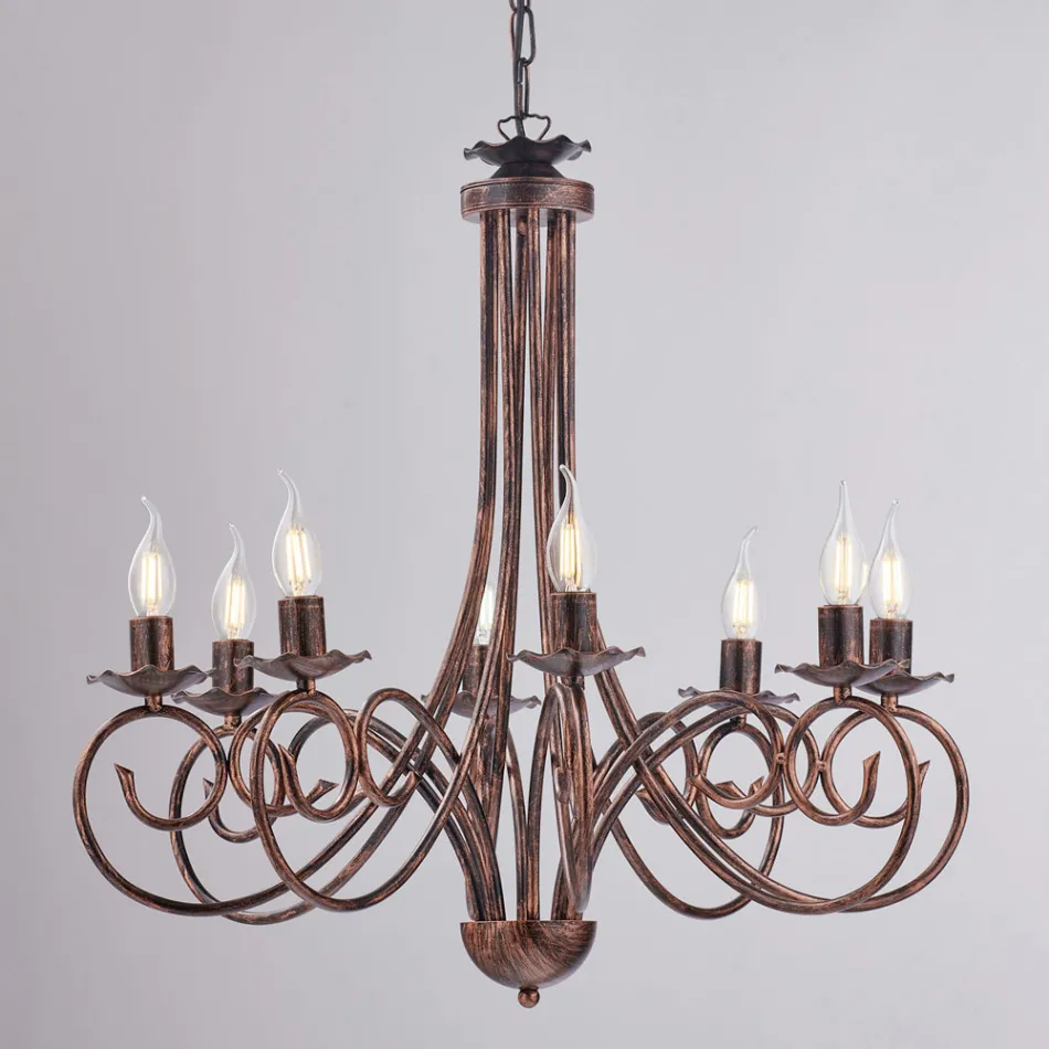 ثريا بخمسة مصابيح مصنوعة من المعدن والزجاج لإضاءة متوازنة ومنتشرة – لاجونا Viadurini