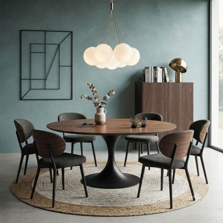 ثريا ألثيا ذات سبعة مصابيح، مصنوعة من الزجاج المصقول أو الساتان، صنع في إيطاليا Viadurini