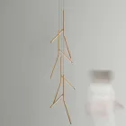 ثريا معلقة مع وردة خشبية فريدة من نوعها، صنع في إيطاليا - أورلوف Viadurini