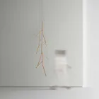 ثريا معلقة مع وردة خشبية فريدة من نوعها، صنع في إيطاليا - أورلوف Viadurini