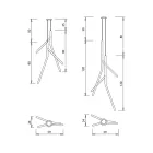 ثريا معلقة مع وردة واحدة من الخشب، صنع في إيطاليا - أورلوف Viadurini