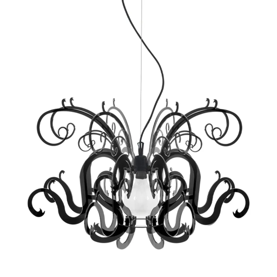 ثريا معلقة من زجاج شبكي أبيض أو أسود قابل لإعادة التدوير - سانشو Viadurini