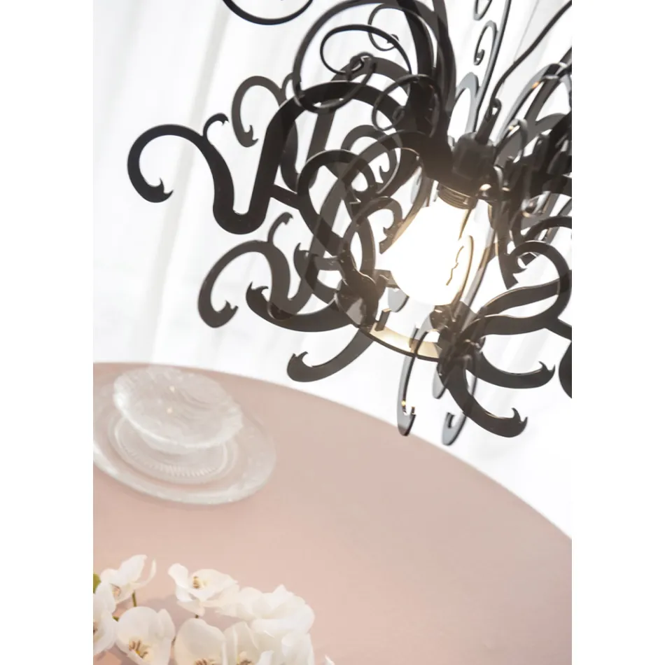 ثريا معلقة من زجاج شبكي أبيض أو أسود قابل لإعادة التدوير - سانشو Viadurini