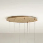 ثريا معدنية معلقة مطلية بالذهب مع 8 مصابيح LED - خشب الأرز Viadurini