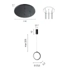 ثريا معدنية معلقة مطلية بالذهب مع 8 مصابيح LED - خشب الأرز Viadurini