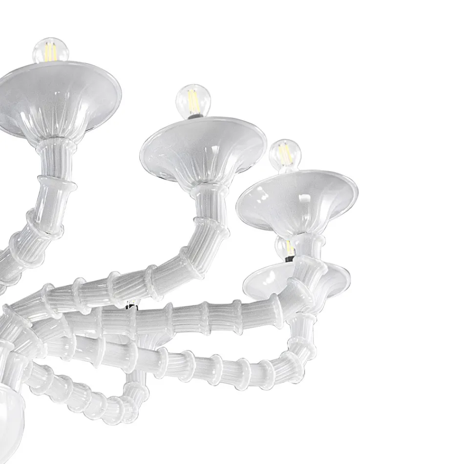 ثريا فينيسية مصنوعة يدويًا من الزجاج المنفوخ على الطراز الكلاسيكي - فانيتي Viadurini