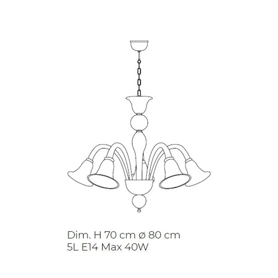 ثريا كلاسيكية مصنوعة يدويًا من زجاج البندقية الأبيض المنفوخ - إلسا Viadurini