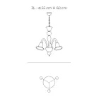 ثريا كلاسيكية مصنوعة يدويًا من زجاج البندقية الأبيض المنفوخ - إلسا Viadurini