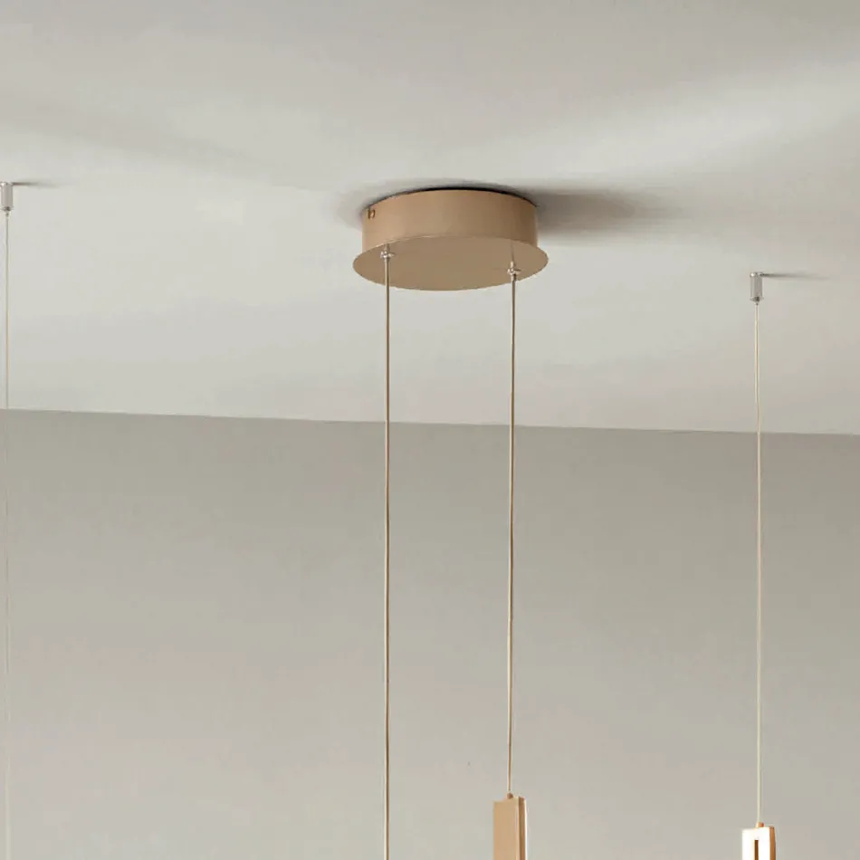 ثريا زجاجية محببة مزودة بمصابيح LED قابلة للإزالة - كاتالبا Viadurini