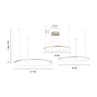 ثريا مزودة بـ ٢ أو ٣ مصابيح LED أفقية من نوع Roronde باللون المعدني المطلي - لون التوت Viadurini