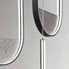 ثريا بثلاثة مصابيح LED مع ملحق قابل للإزالة من الزجاج الحبيبي - كاتالبا Viadurini