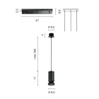 ثريا بثلاث مصابيح LED من الألومنيوم المطلي بالمسحوق وكابل قابل للتعديل - بوكسوس Viadurini