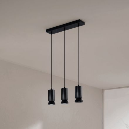 ثريا بثلاث مصابيح LED من الألومنيوم المطلي بالمسحوق وكابل قابل للتعديل - بوكسوس Viadurini