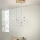 ثريا بثلاث مصابيح LED من المعدن المطلي والزجاج الاختياري - خشب الأرز Viadurini