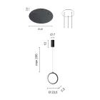 ثريا بثلاث مصابيح LED من المعدن المطلي والزجاج الاختياري - خشب الأرز Viadurini