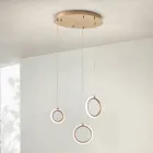 ثريا بثلاث مصابيح LED من المعدن المطلي والزجاج الاختياري - خشب الأرز Viadurini