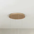 ثريا بستة مصابيح LED وقاعدة دائرية من المعدن المطلي بالذهب - هورنبيم Viadurini