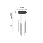 ثريا بـ 8 مصابيح LED من المعدن المطلي بالذهب وكابلات قابلة للتعديل - برتقالي Viadurini