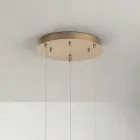 ثريا بقاعدة دائرية من المعدن المطلي بالذهب وإضاءة LED - هورنبيم Viadurini