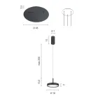 ثريا بقاعدة دائرية من المعدن المطلي بالذهب وإضاءة LED - هورنبيم Viadurini