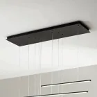 ثريا معدنية بإضاءة LED أفقية وكابلات قابلة للتعديل - برتقالي Viadurini