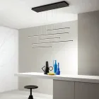 ثريا معدنية بإضاءة LED أفقية وكابلات قابلة للتعديل - برتقالي Viadurini