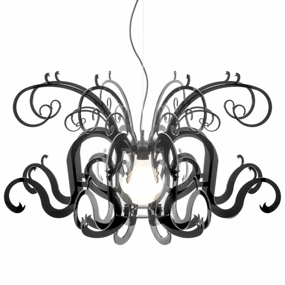 ثريا زجاجية بتصميم عصري مصنوعة في إيطاليا، ماليتو Viadurini