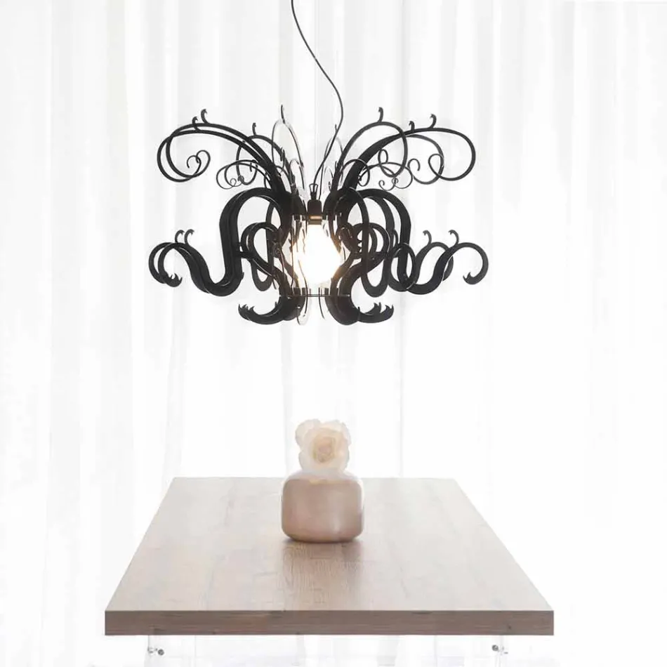 ثريا زجاجية بتصميم عصري مصنوعة في إيطاليا، ماليتو Viadurini