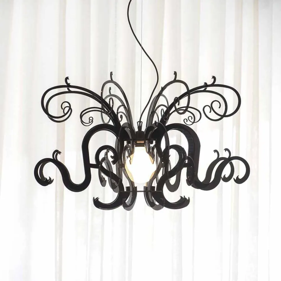 ثريا زجاجية بتصميم عصري مصنوعة في إيطاليا، ماليتو Viadurini