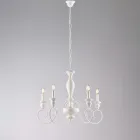 ثريا إيطالية الصنع من الخشب والحديد المطلي لتزيين الديكور الداخلي - توسكانا Viadurini