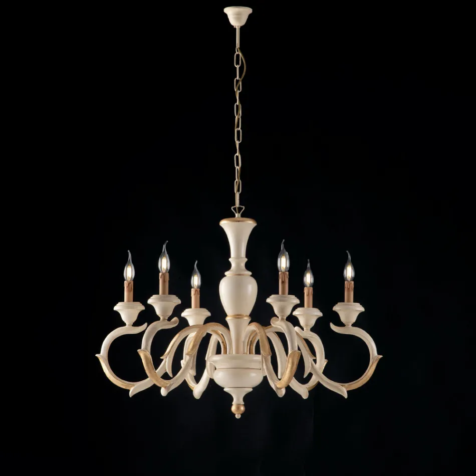 ثريا خشبية مصنوعة في إيطاليا لتزيين الديكور الداخلي - فلورنسا Viadurini