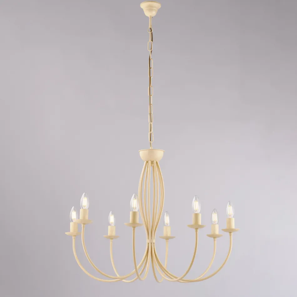 ثريا معدنية بيضاء لإضاءة المساحات الأنيقة – روكيا Viadurini