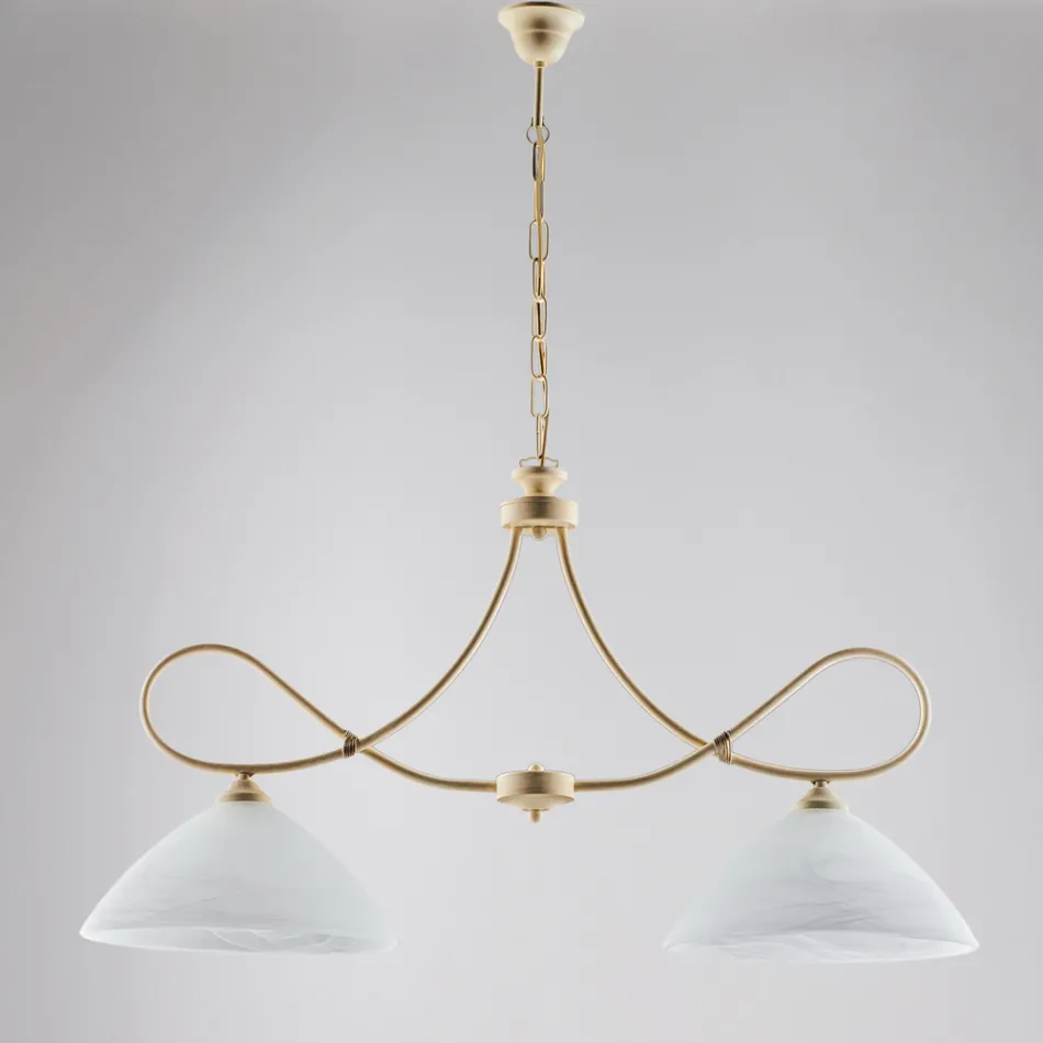 إكليس: ثريا من المعدن والسيراميك الأبيض للديكورات الداخلية الأنيقة. Viadurini