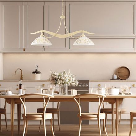 ثريا زجاجية معدنية بإضاءة مزدوجة للإضاءة الداخلية - موسكا Viadurini