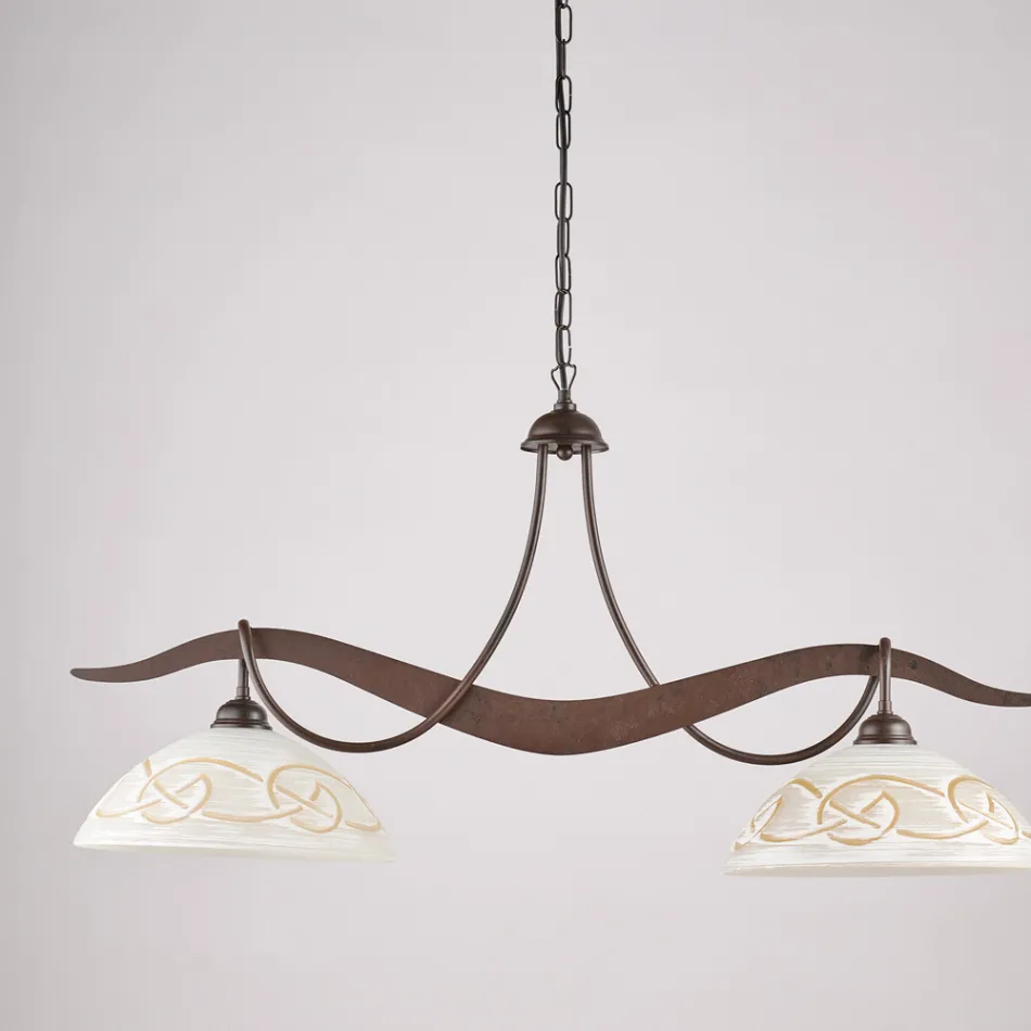 ثريا زجاجية معدنية بإضاءة مزدوجة للإضاءة الداخلية - موسكا Viadurini