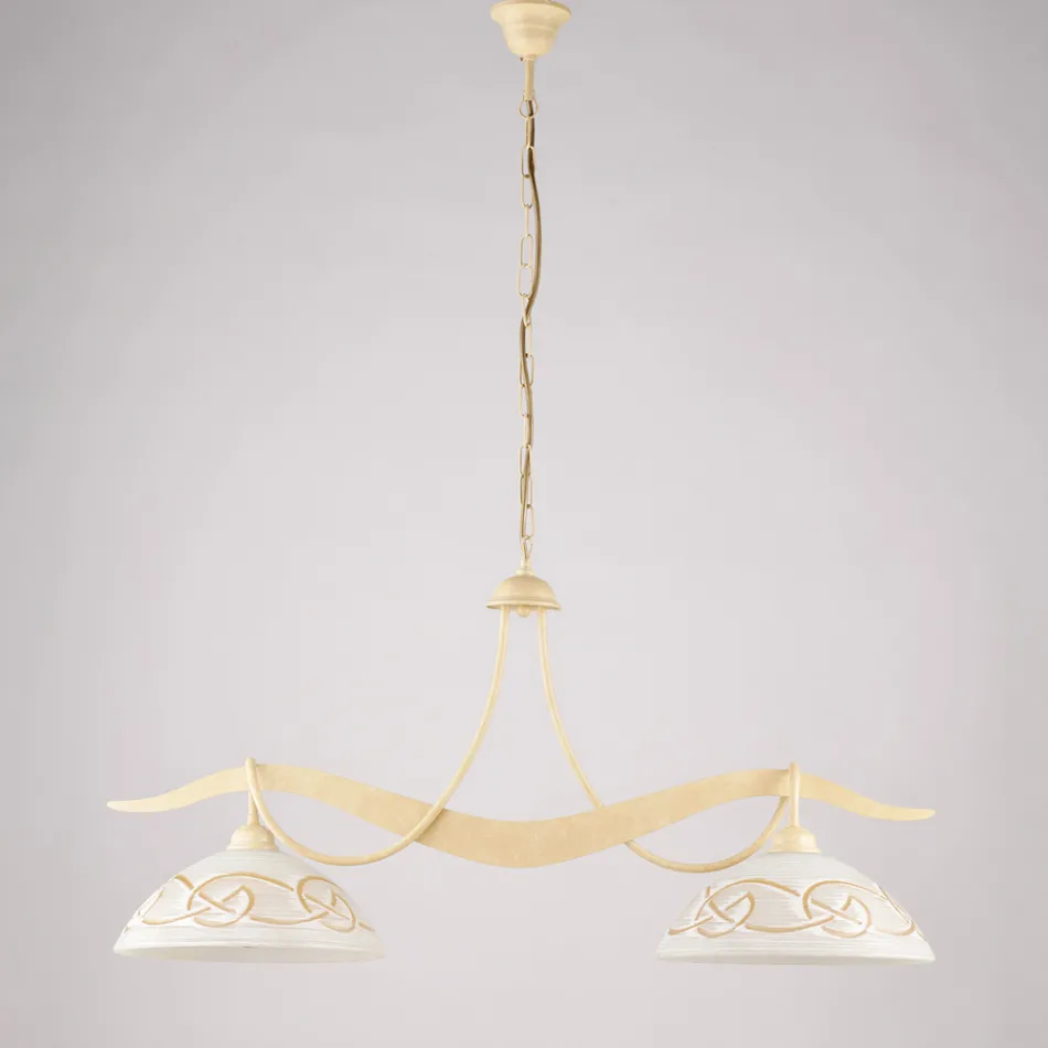 ثريا زجاجية معدنية بإضاءة مزدوجة للإضاءة الداخلية - موسكا Viadurini