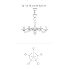 ثريا زجاجية فينيسية كلاسيكية منفوخة يدويًا - ديميترا Viadurini