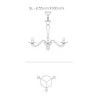 ثريا زجاجية فينيسية كلاسيكية منفوخة يدويًا - ديميترا Viadurini