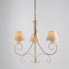 ثريا زجاجية ومعدنية ثنائية الإضاءة للمساحات الأنيقة – دراكو Viadurini