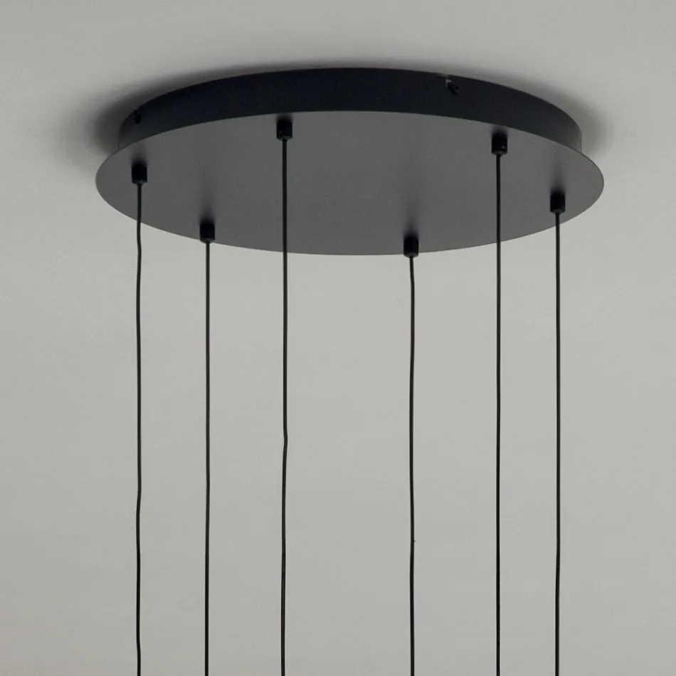 ثريا زجاجية منفوخة ملونة ومزخرفة بالبالوتون - جنية Viadurini