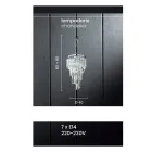 ثريا كلاسيكية فاخرة من المعدن المطلي بالكروم والكريستال المقطوع - لامبرت Viadurini