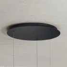 ثريا عصرية بأشكال هندسية من المعدن والجلد الصناعي - سايبريس Viadurini