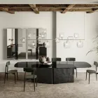 ثريا أفقية من المعدن وزجاج البايركس الشفاف - إيبيرسباتسيو Viadurini