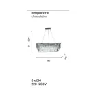 ثريا كلاسيكية معلقة مصنوعة من المعدن وقطع كريستال فاخرة - ميريل Viadurini