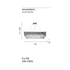 ثريا كلاسيكية معلقة مصنوعة من المعدن وقطع كريستال فاخرة - ميريل Viadurini