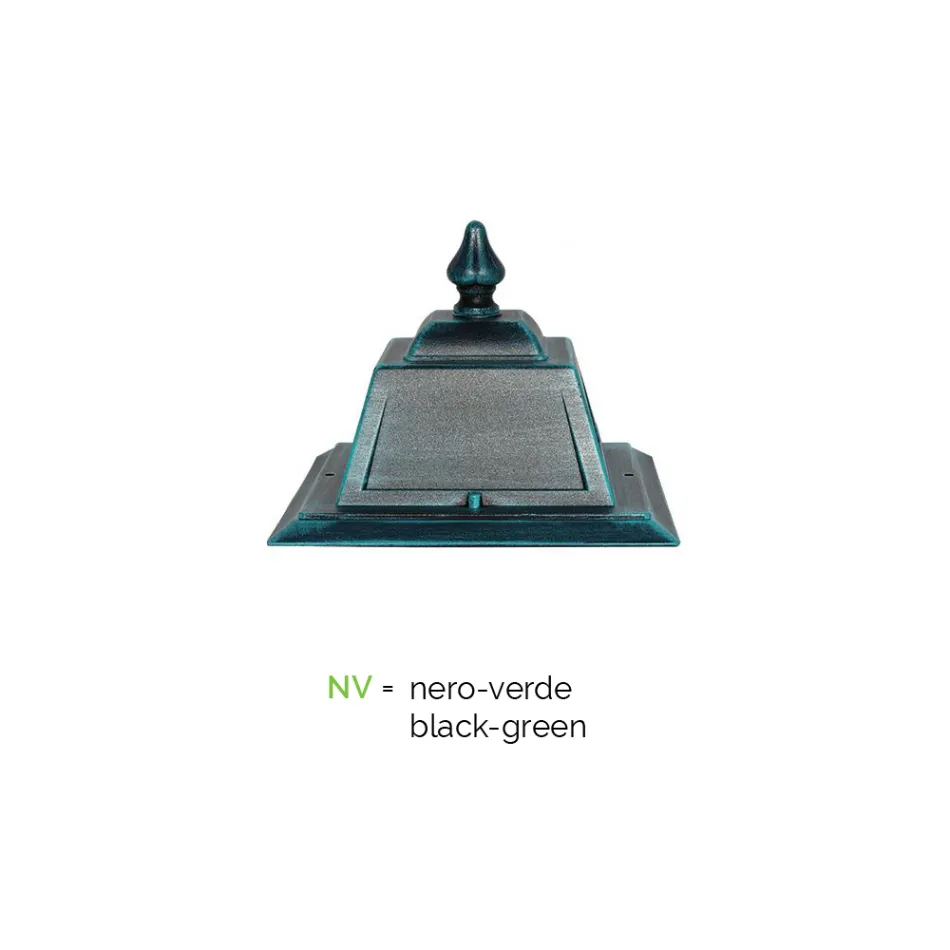 عمود إنارة بإضاءة مزدوجة على الطراز العتيق من الألومنيوم، صنع في إيطاليا - دوروتي Viadurini