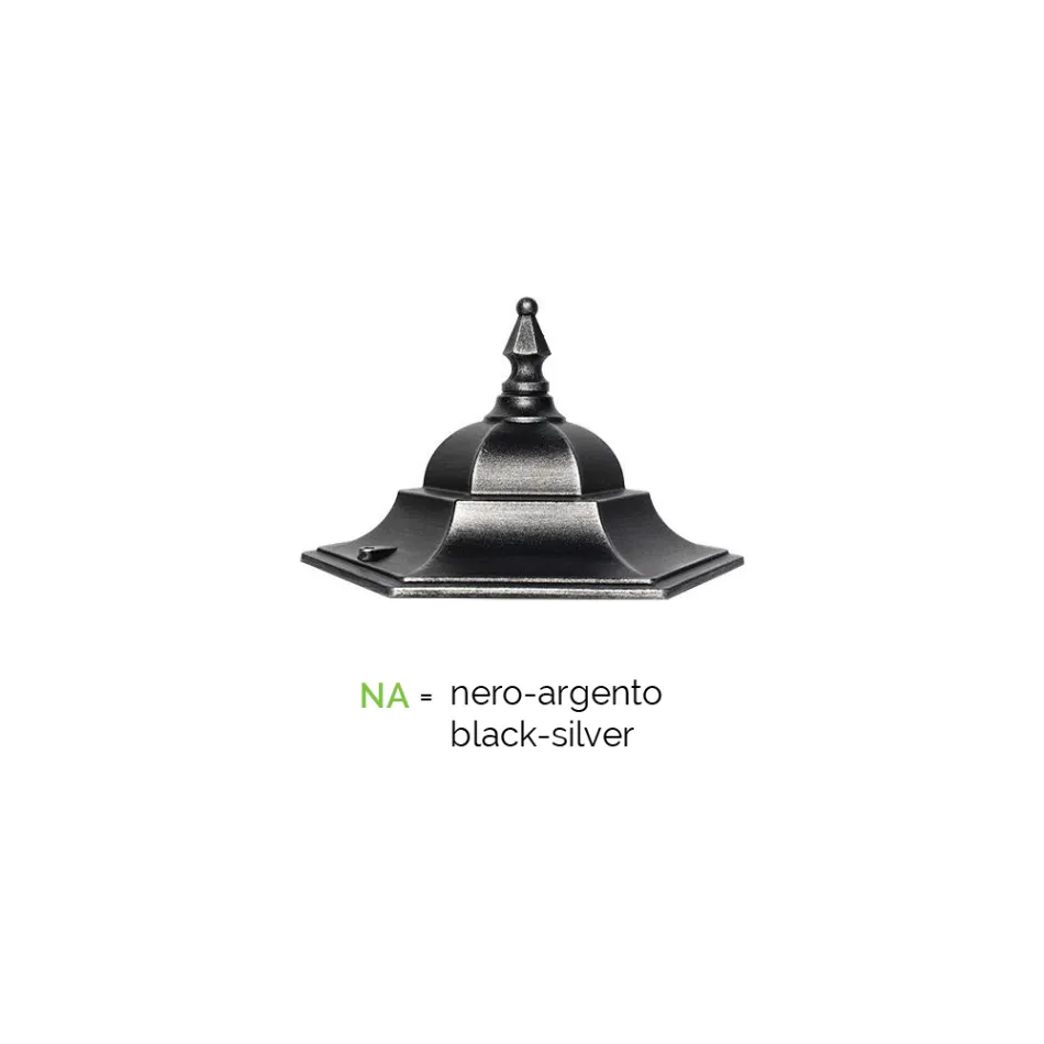 عمود إنارة من الألمنيوم والزجاج، صنع في إيطاليا، عتيق - جانيرا Viadurini