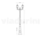 عمود إنارة بإضاءة مزدوجة على الطراز العتيق من الألومنيوم الأبيض، صنع في إيطاليا - دودو Viadurini