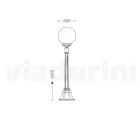 مصباح شارع بارتفاع 110 سم مصنوع من الأكريليك والألمنيوم الرمادي الداكن، صنع في إيطاليا - Trovaantracite Viadurini